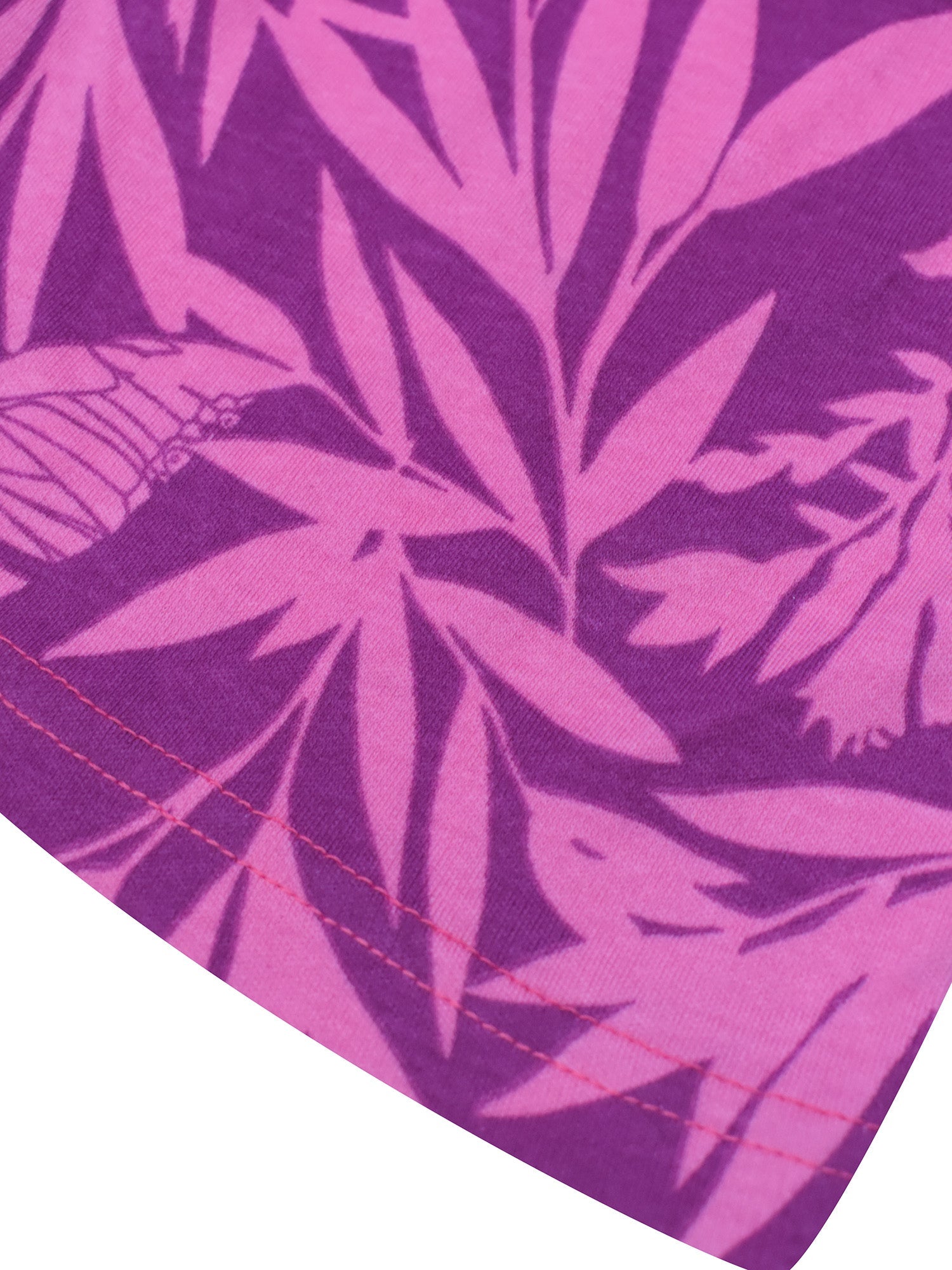 Next Summer Single Jersey Short For Men-Allover Pink Leaf Print-SP8295