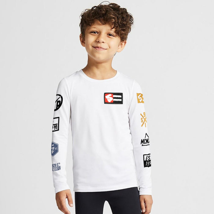 South-Pole Long Sleeve Tee Shirt For Kids-White-BE12559