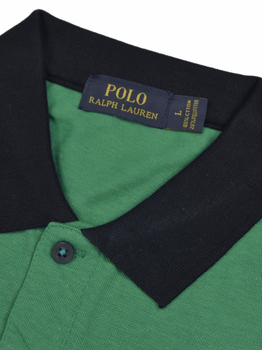 Summer Polo Shirt For Men-Green Melange with Allover Print-RT2340
