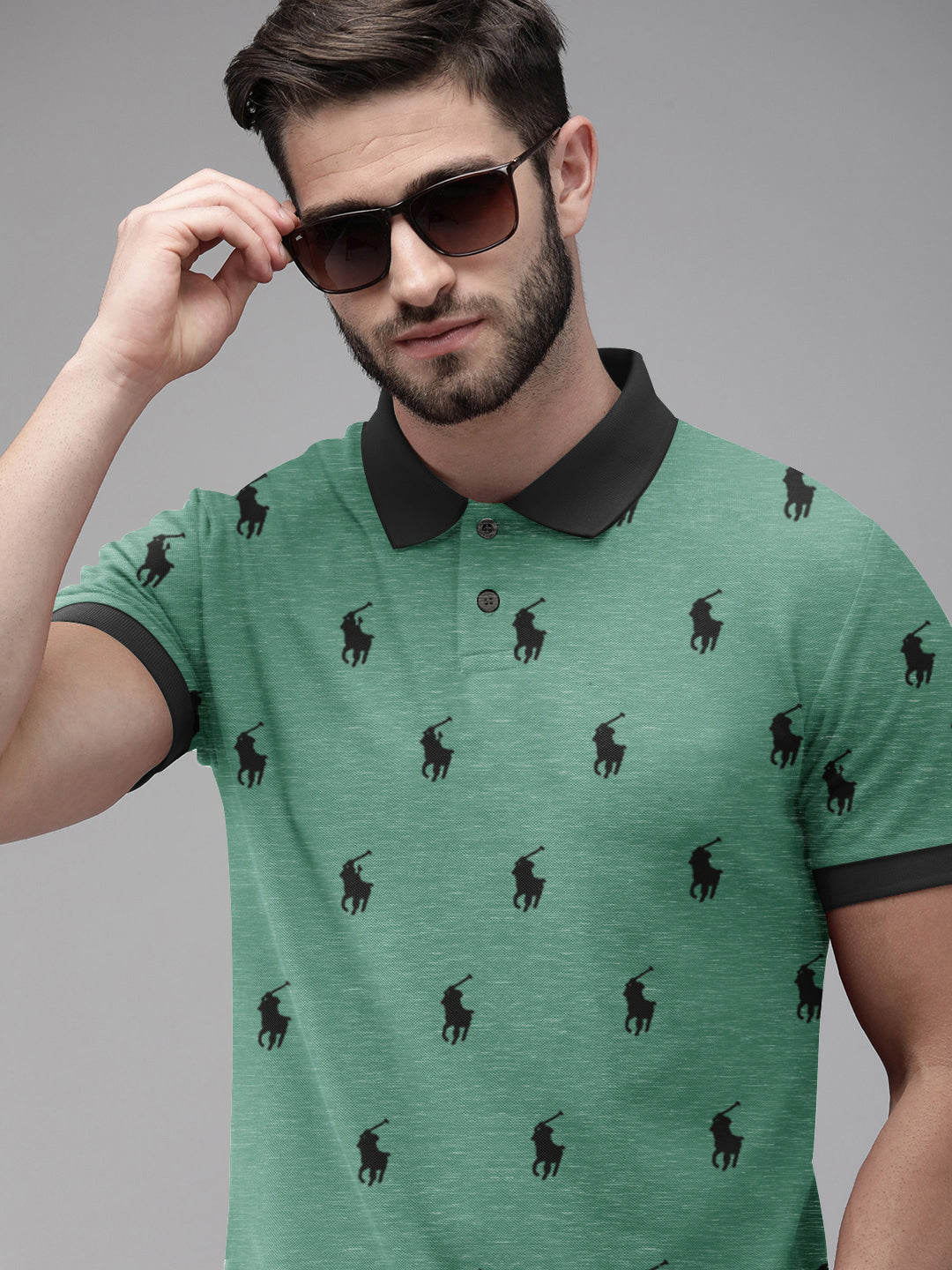 Summer Polo Shirt For Men-Light Green-AN3955