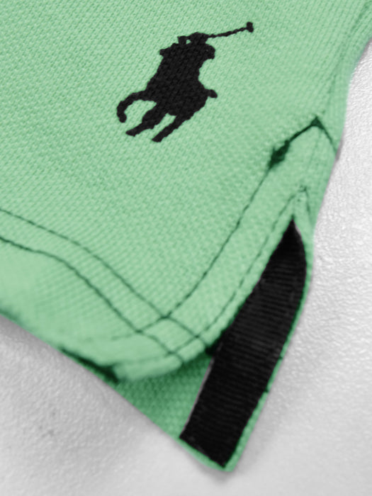 Summer Polo Shirt For Men-Light Green with Allover Print-RT2335