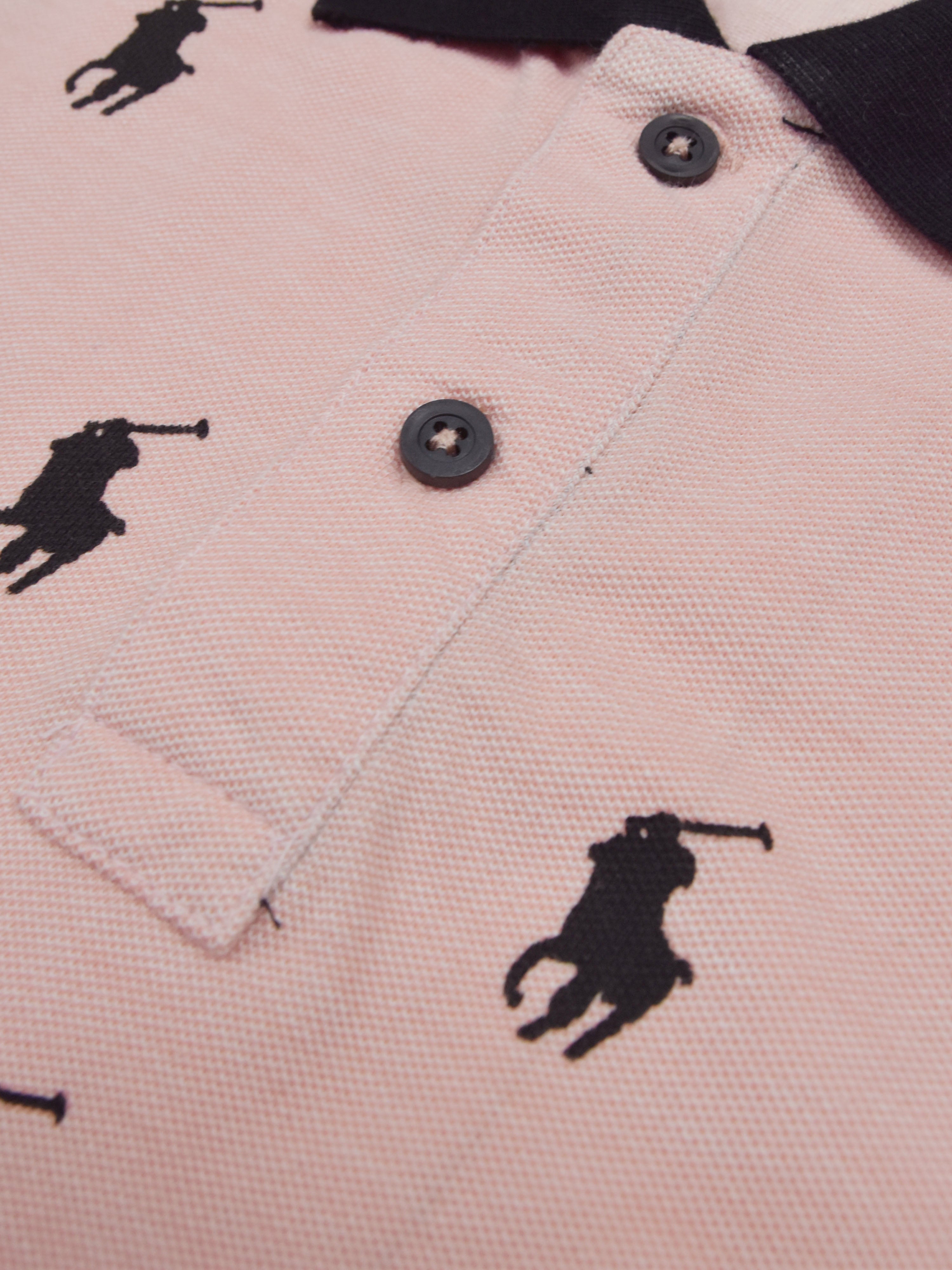 Summer Polo Shirt For Men-Light Pink Melange-AN4021