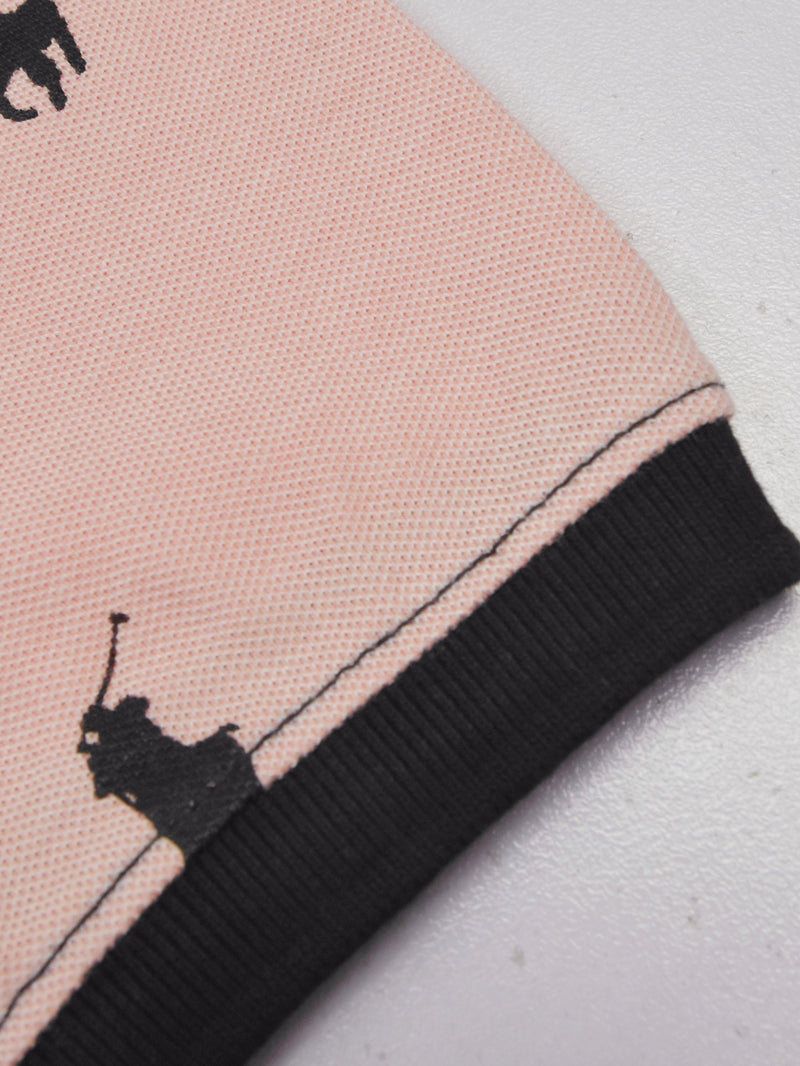 Summer Polo Shirt For Men-Light Pink Melange-AN4021