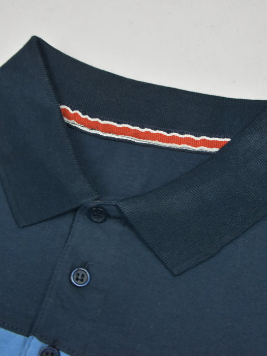 Summer Polo Shirt For Men-Navy With Panels-RT39