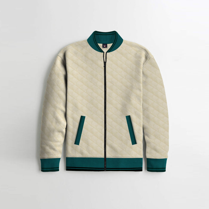 Quilted Zipper Baseball Jacket For Kids-Light Yellow-AN1986