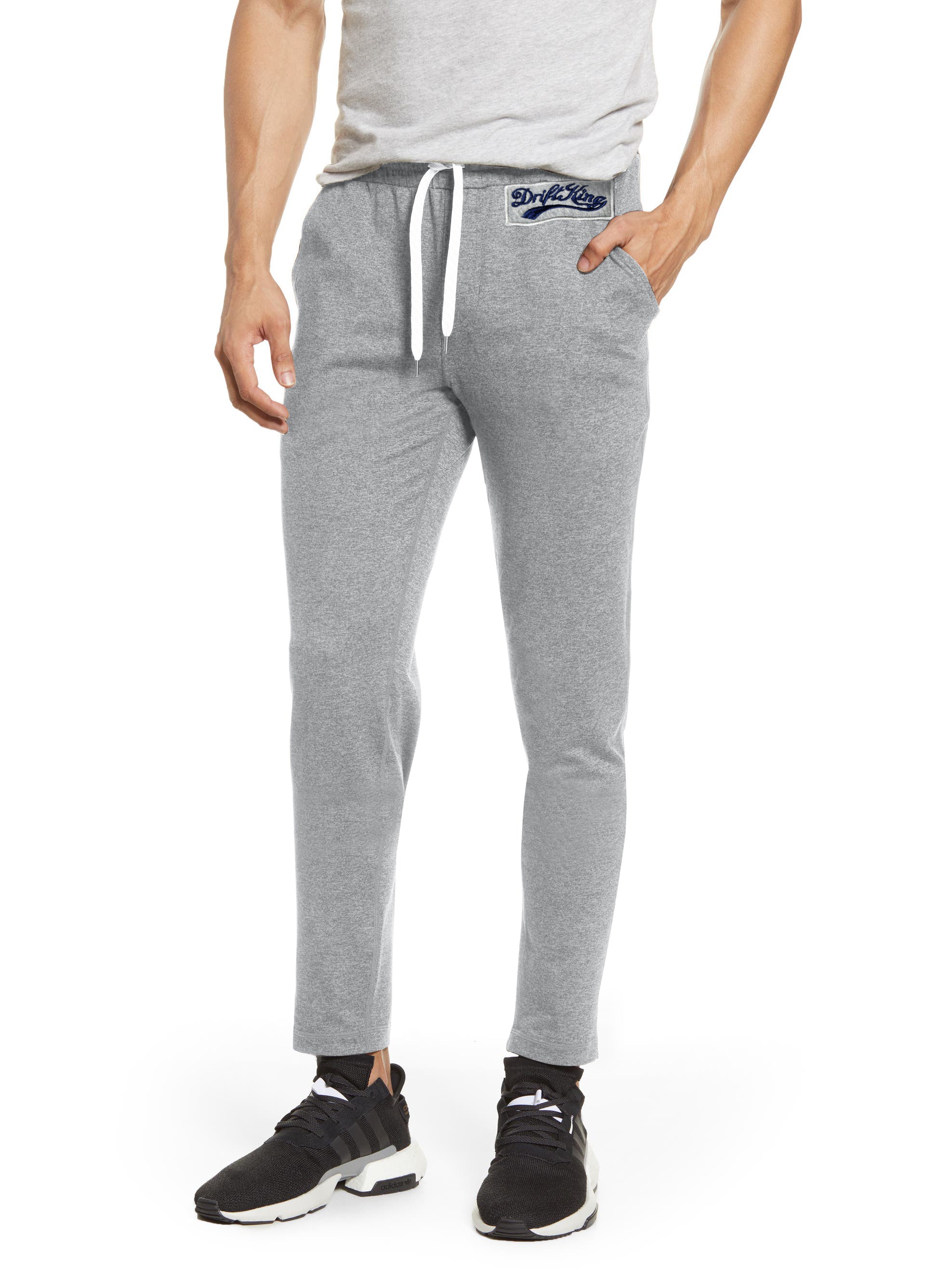 Drift King Regular Fit Fleece Trouser For Men-Grey Melange-BE15398