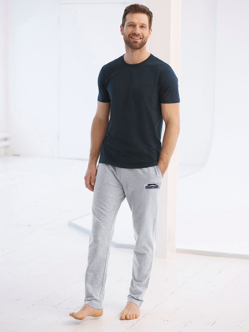 Slazenger Regular Fit Fleece Jogger Trouser For Men-Grey Melange-BE15512