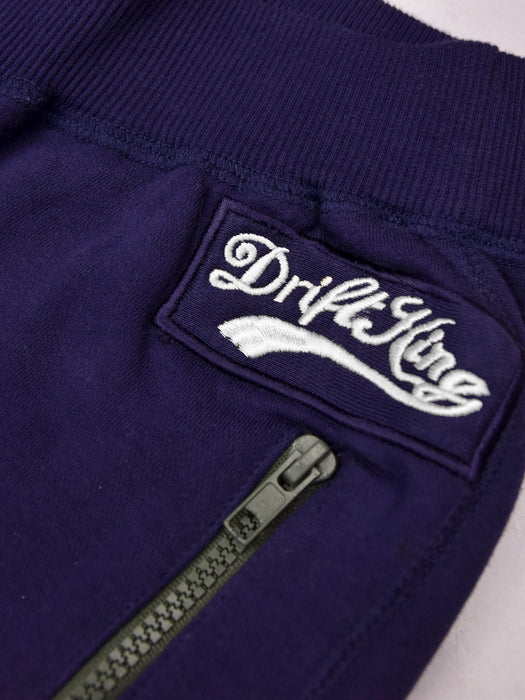 Drift King Slim Fit Zipper Fleece Jogger Trouser For Men-Dark Purple-BR14389