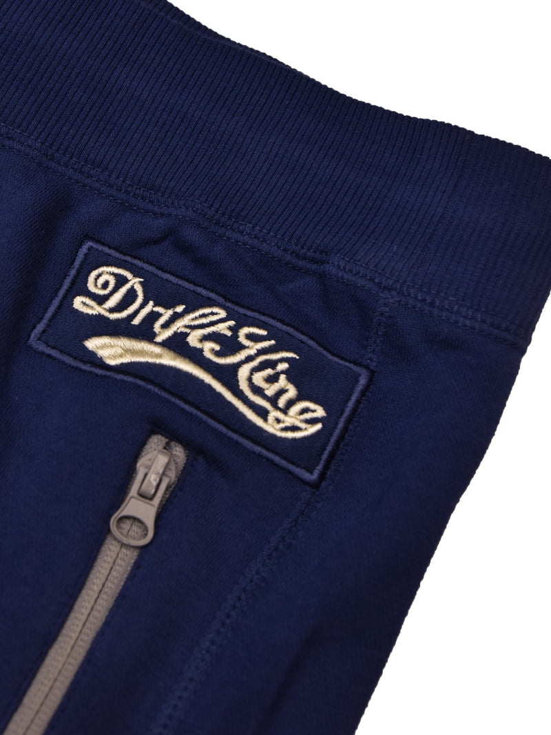 Drift King Regular Fit Zipper Fleece Jogger Trouser For Men-Navy-BE15401
