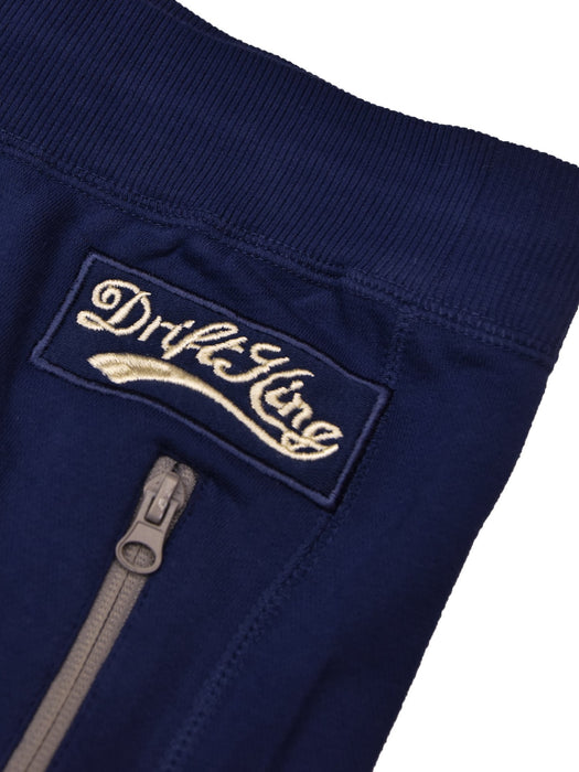 Drift King Regular Fit Zipper Fleece Jogger Trouser For Men-Navy-BE15401
