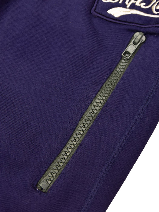 Drift King Slim Fit Zipper Fleece Jogger Trouser For Men-Dark Purple-BR14389