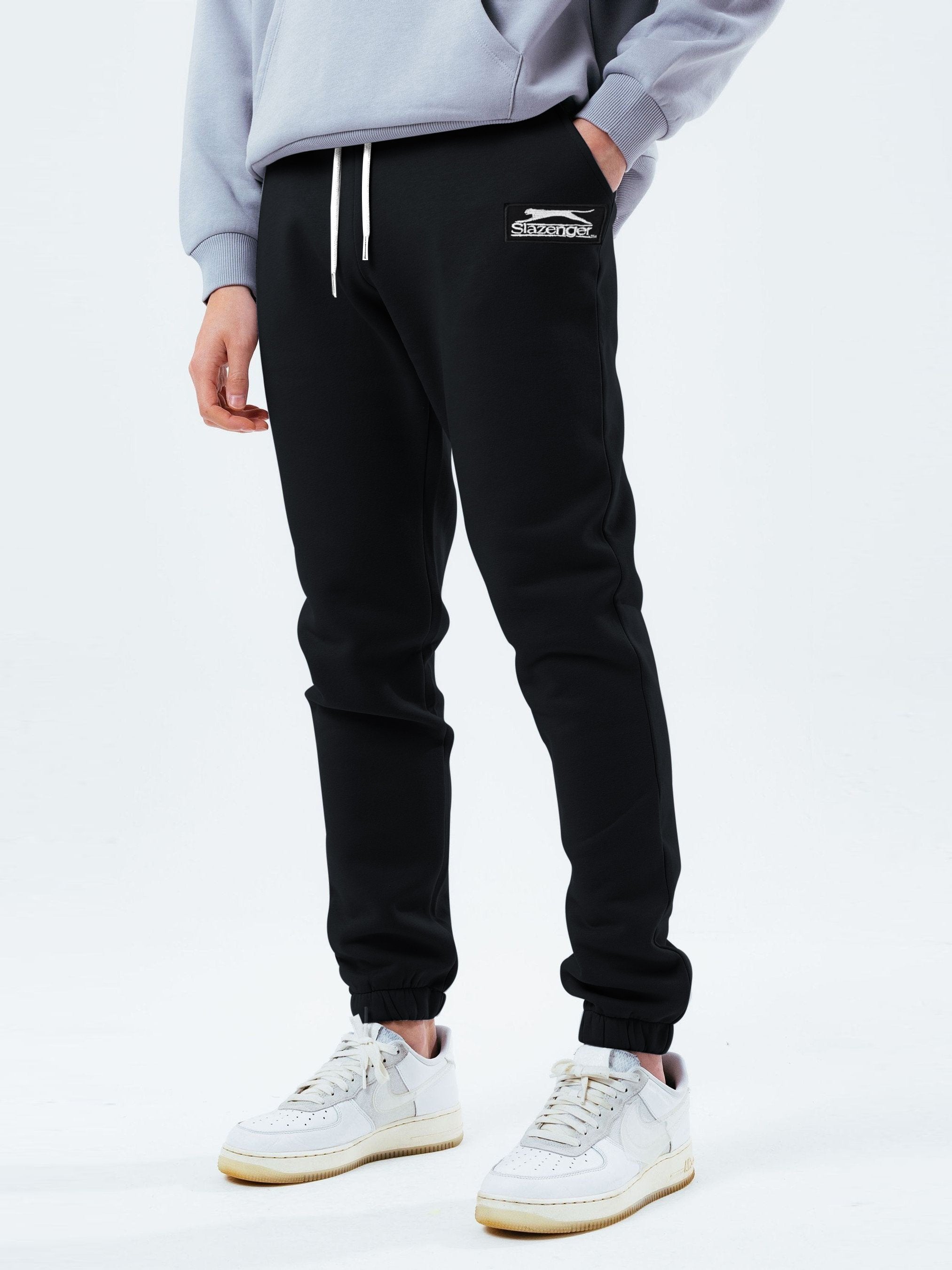 Slazenger Gathering Fit Fleece Jogger Trouser For Men-Black-RT2113