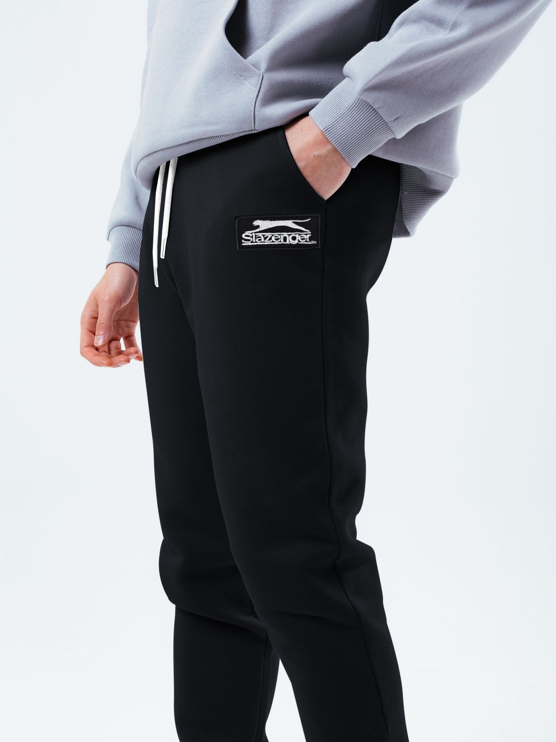 Slazenger Gathering Fit Fleece Jogger Trouser For Men-Black-RT2113