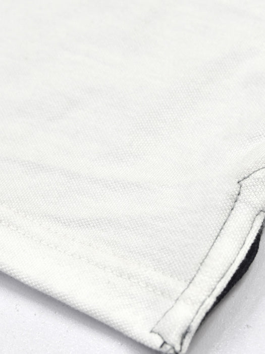 Summer Polo Shirt For Men-White & Grey-AN4153
