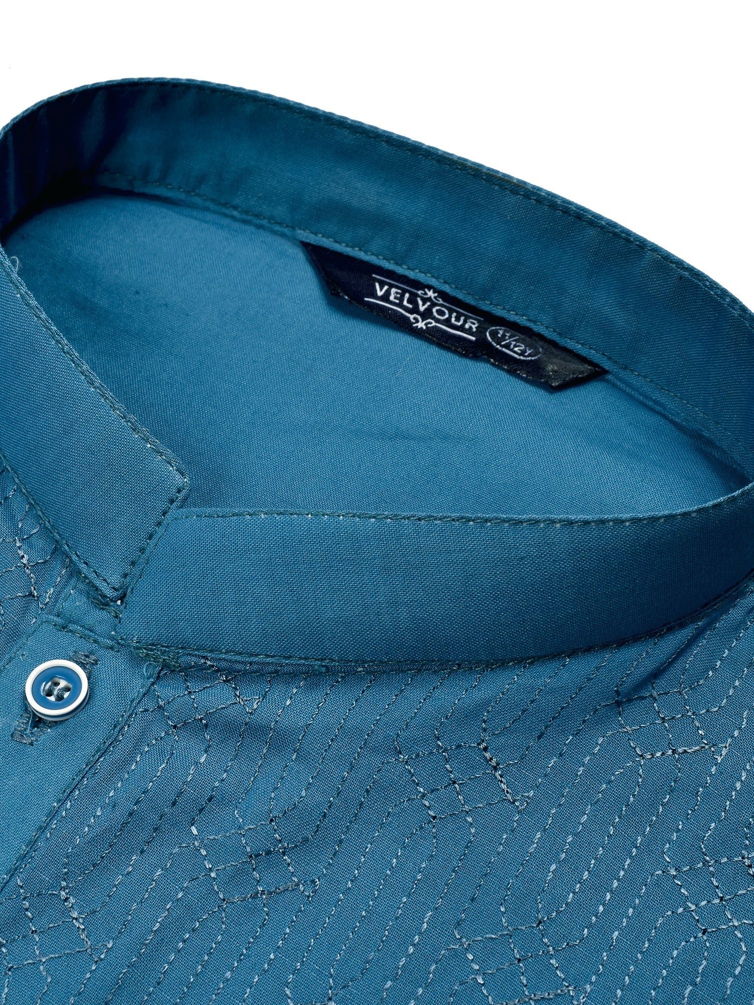 Stitched Kurta For Kids-Light Blue Allover Textured-VL0040