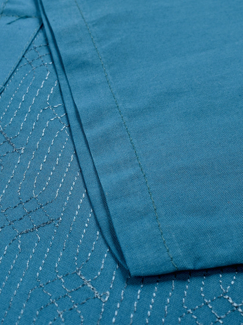 Stitched Kurta For Kids-Light Blue Allover Textured-VL0040