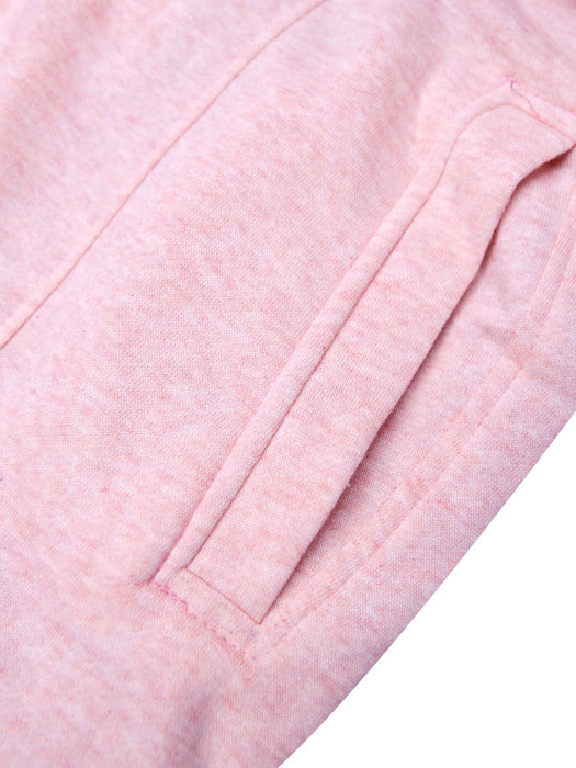 McKenzie Fleece Stylish Long Trench Coat For Ladies-Pink Melange-RT1030