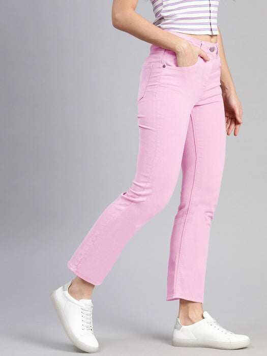 Authentic Slouchy Fit Cotton Denim For Ladies-Light Pink-CSD06