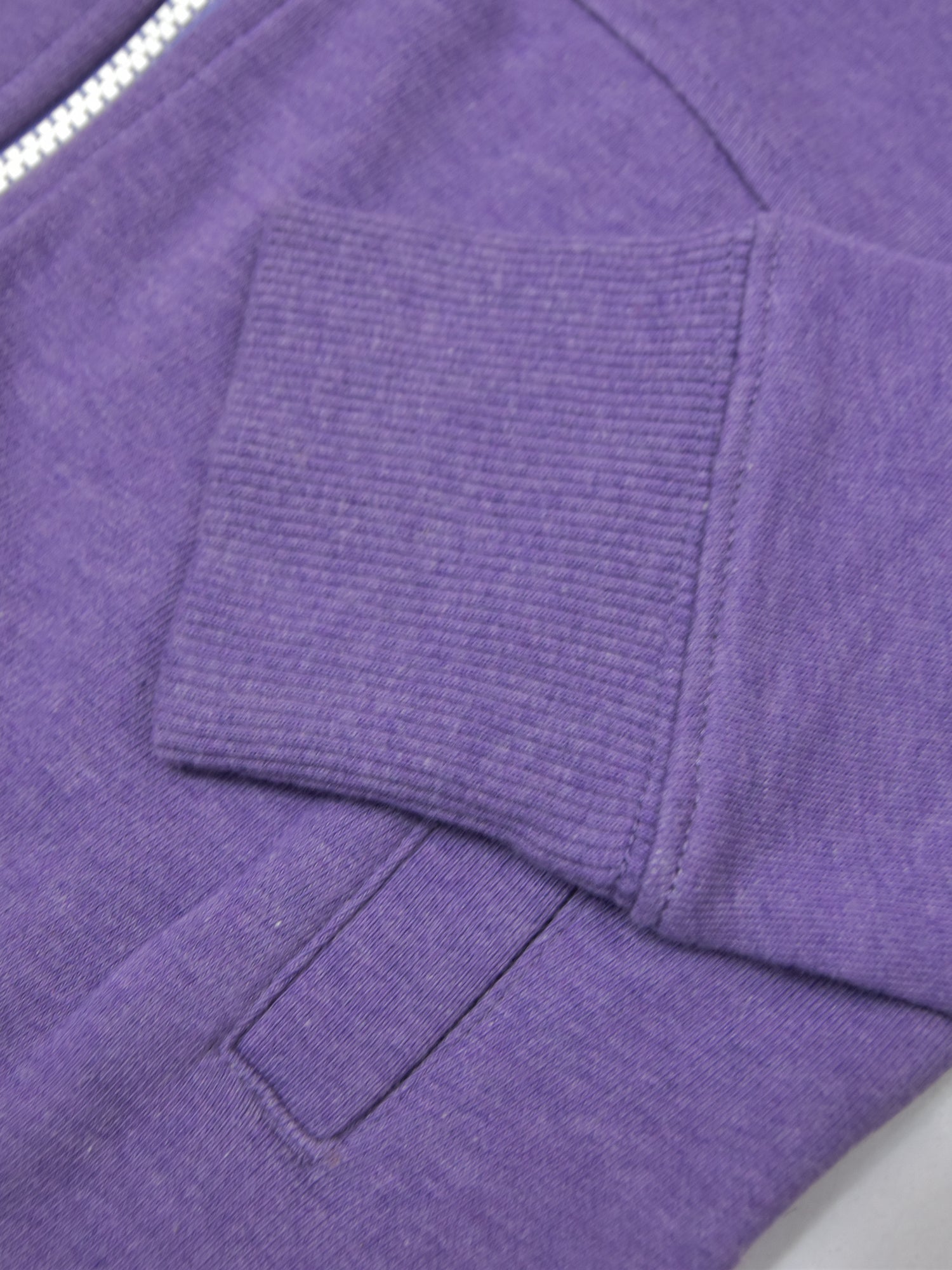 RB Terry Fleece Zipper Hoodie For Ladies-Purple Melange-BR14370